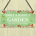 GARDEN SIGN For Outside Personalised Hanging Garden Sign Welcome