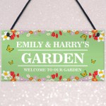 GARDEN SIGN For Outside Personalised Hanging Garden Sign Welcome