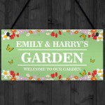 GARDEN SIGN For Outside Personalised Hanging Garden Sign Welcome