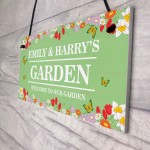 GARDEN SIGN For Outside Personalised Hanging Garden Sign Welcome