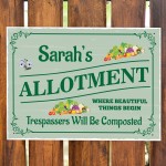 ALLOTMENT PERSONALISED Sign Hanging Plaque Name Garden Sign