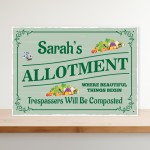 ALLOTMENT PERSONALISED Sign Hanging Plaque Name Garden Sign