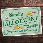 ALLOTMENT PERSONALISED Sign Hanging Plaque Name Garden Sign