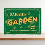 Garden Sign For Outside Personalised Hanging Outdoor Garden Sign