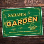 Garden Sign For Outside Personalised Hanging Outdoor Garden Sign