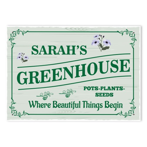Personalised Greenhouse Sign Welcome Sign Garden Sign Home Decor