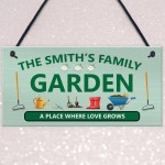 PERSONALISED GARDEN SIGN Hanging Wall Door Plaque Welcome Sign