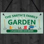 PERSONALISED GARDEN SIGN Hanging Wall Door Plaque Welcome Sign