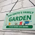 PERSONALISED GARDEN SIGN Hanging Wall Door Plaque Welcome Sign