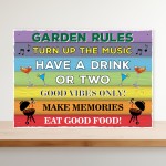 Colourful Garden Rules Sign Hanging Wall Sign Garden Signs