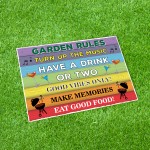 Colourful Garden Rules Sign Hanging Wall Sign Garden Signs