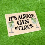 FUNNY Bar Sign For Home Always Gin O Clock Hanging Wall Sign