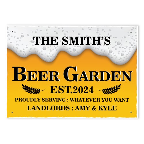 PERSONALISED BEER GARDEN SIGN Shed Man Cave Pub Sign Home Bar