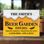 PERSONALISED BEER GARDEN SIGN Shed Man Cave Pub Sign Home Bar