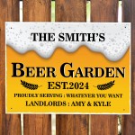 PERSONALISED BEER GARDEN SIGN Shed Man Cave Pub Sign Home Bar