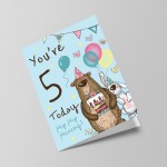 Youre 5 Today Birthday Card Fifth Birthday Card For Grandson Son