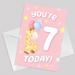 Birthday Card for Age 7 Girl 7th Birthday Card For Daughter