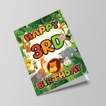 3rd Birthday Card for Boy Girl Jungle Safari Animals 3 Years
