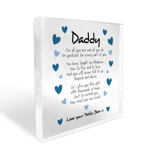 Fathers Day Birthday Gift For Dad Acrylic Block Plaque Present