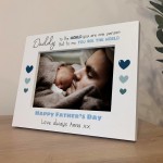 Cute Father's Day Gifts For Daddy Personalised 7x5 White Frame