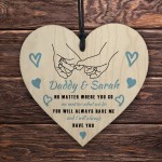 Daddy Daughter Gift For Fathers Day Birthday Wooden Heart