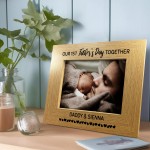 Personalised 1st Father's Day 7x5 Brown Wood Frame New Dad Gifts