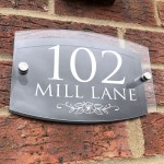 Contemporary House Number Sign Plaque 200x130mm Acrylic Sign