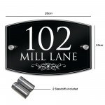 Contemporary House Number Sign Plaque 200x130mm Acrylic Sign