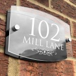 Contemporary House Number Sign Plaque 200x130mm Acrylic Sign