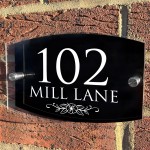 Contemporary House Number Sign Plaque 200x130mm Acrylic Sign