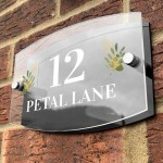 Contemporary House Number Sign Acrylic Door Signs Door Number