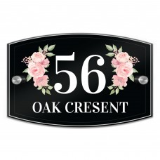 Floral House Sign Plaque Door Number Sign Street House Road Name