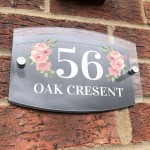 Floral House Sign Plaque Door Number Sign Street House Road Name