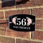 Floral House Sign Plaque Door Number Sign Street House Road Name