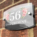 Floral House Sign Plaque Door Number Sign Street House Road Name