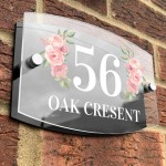Floral House Sign Plaque Door Number Sign Street House Road Name