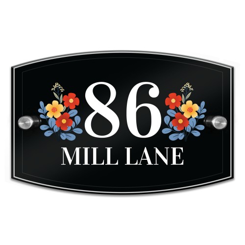 Colourful House Door Sign Personalised House Address Plaque
