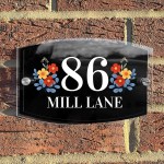 Colourful House Door Sign Personalised House Address Plaque