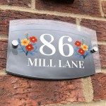 Colourful House Door Sign Personalised House Address Plaque