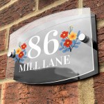 Colourful House Door Sign Personalised House Address Plaque