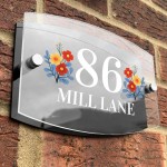 Colourful House Door Sign Personalised House Address Plaque