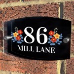 Colourful House Door Sign Personalised House Address Plaque