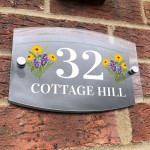 Floral House Sign Personalised Address House Number Door Plaque