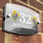 Floral House Sign Personalised Address House Number Door Plaque