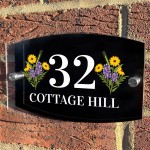 Floral House Sign Personalised Address House Number Door Plaque