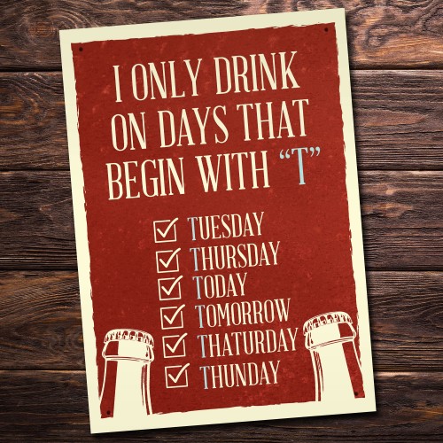 Vintage Style Funny Bar Sign Pub Decor Man Cave Wall Plaque