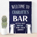 Personalised HOME BAR SIGN Hanging Wall Door Sign Man Cave Sign