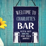 Personalised HOME BAR SIGN Hanging Wall Door Sign Man Cave Sign