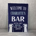 Personalised HOME BAR SIGN Hanging Wall Door Sign Man Cave Sign