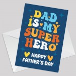 Fathers Day Card For Dad MY SUPERHERO Card With Envelope Dad